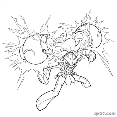 Free printable Armarouge Pokémon Electrical Energy Burst Coloring Page coloring page