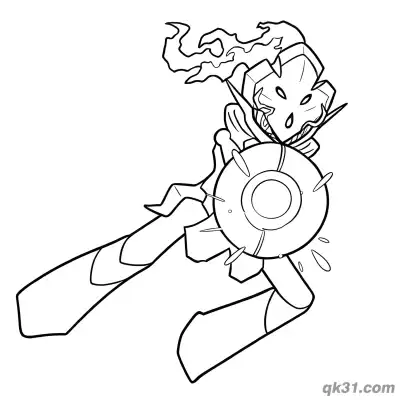 Free printable Armarouge Pokémon Energy Beam Shooting Attack Coloring Page coloring page