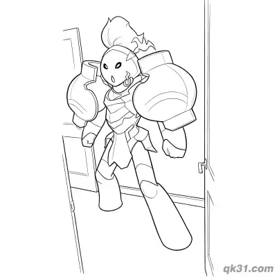 Free printable Armarouge Pokémon Entering Through Doorway Coloring Page coloring page
