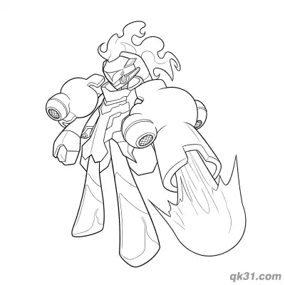 Free printable Armarouge Pokémon Flamethrower Attack Coloring Page coloring page