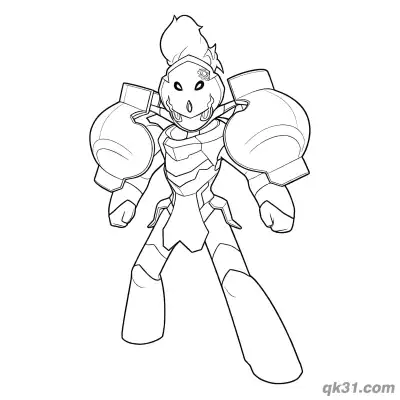 Free printable Armarouge Pokémon Front View Standing Coloring Page coloring page