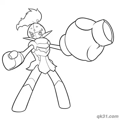 Free printable Armarouge Pokémon Giant Fist Strike Coloring Page coloring page