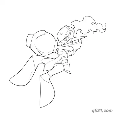 Free printable Armarouge Pokémon Side View Breathing Smoke Coloring Page coloring page