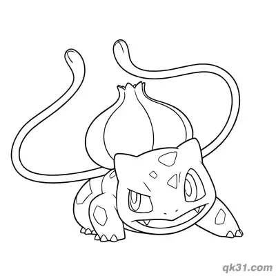 Free printable Bulbasaur Preparing for Battle Coloring Page coloring page
