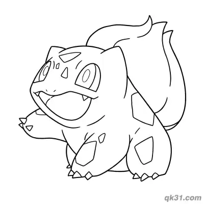 Free printable Grinning Bulbasaur Coloring Page coloring page