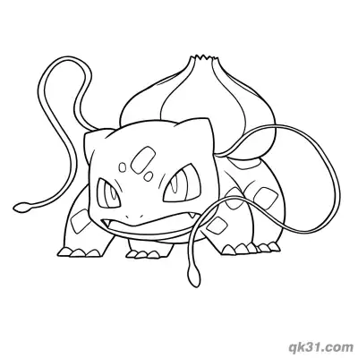 Free printable Powering Up Bulbasaur Coloring Page coloring page