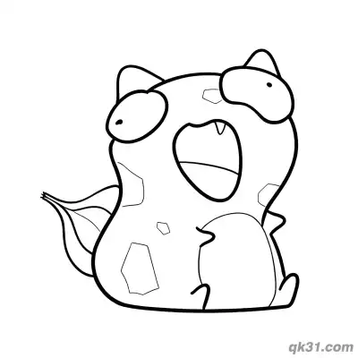 Free printable Surprised Bulbasaur with Mouth Open Coloring Page coloring page
