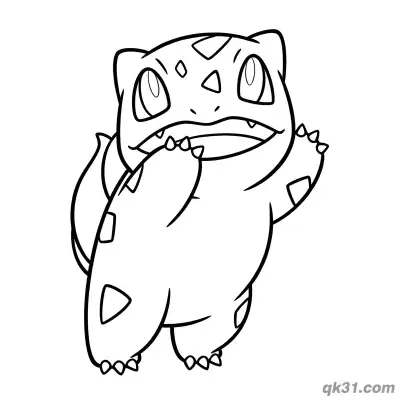 Free printable Waving Bulbasaur Coloring Page coloring page