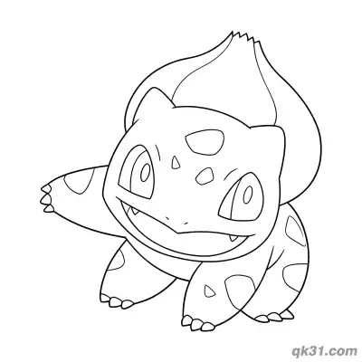 Free printable Waving Hello Bulbasaur Coloring Page coloring page