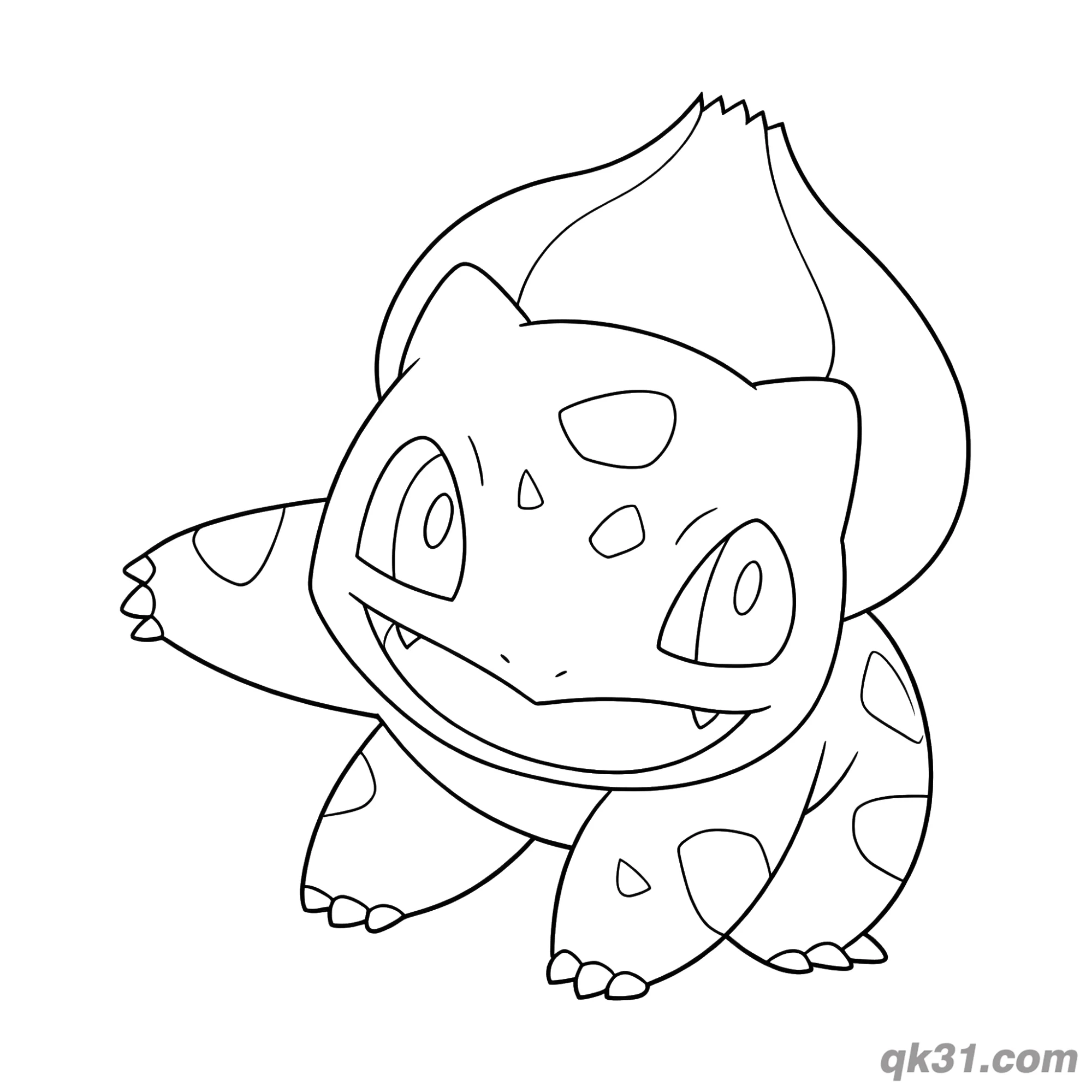 Waving Hello Bulbasaur Coloring Page – Free Printable Coloring Page for Kids and Adults