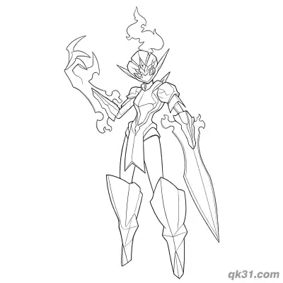 Free printable Ceruledge Dual Swords Standard Stance Coloring Page coloring page