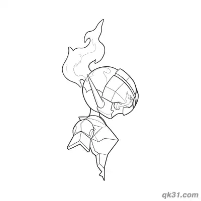 Free printable Ceruledge Headshot Coloring Page coloring page