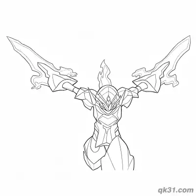 Free printable Ceruledge Pokemon Dual Blades Spread Coloring Page coloring page