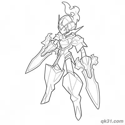 Free printable Ceruledge Pokemon Dynamic Battle Coloring Page coloring page