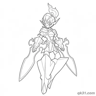 Free printable Ceruledge Pokemon Front Standing Coloring Page coloring page