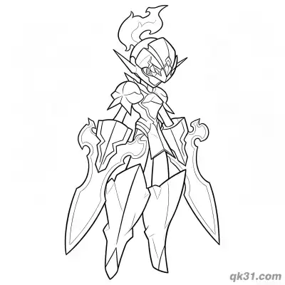Free printable Ceruledge Pokemon Side Standing Coloring Page coloring page