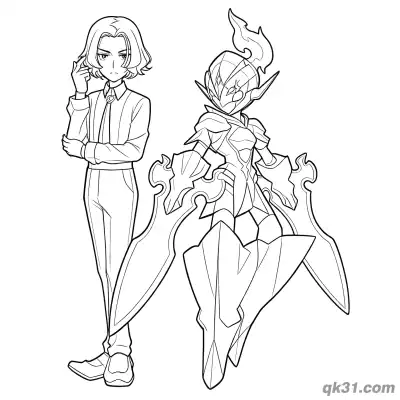Free printable Pokemon Trainer with Ceruledge Coloring Page coloring page