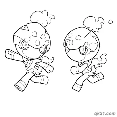 Free printable Charcadet Duo Running Coloring Page coloring page