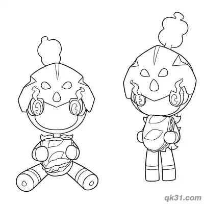 Free printable Charcadet Eating Hamburger Coloring Page coloring page