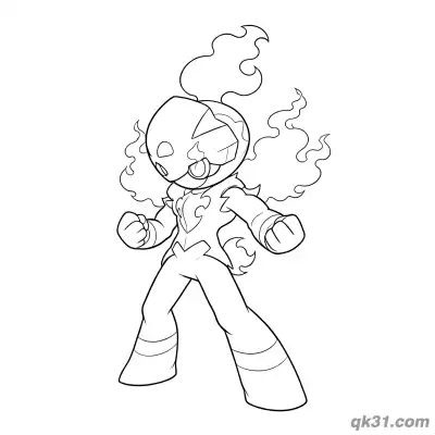 Free printable Charcadet Full Fire Energy Aura Coloring Page coloring page