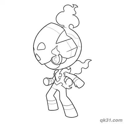 Free printable Charcadet Happy Running Coloring Page coloring page