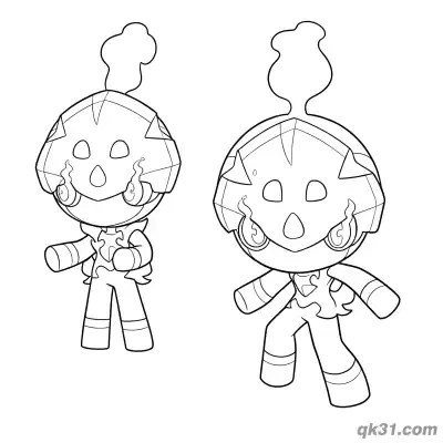 Free printable Charcadet Twin Standing Pose Coloring Page coloring page