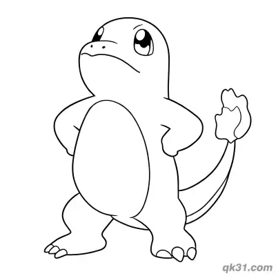 Free printable Confident Charmander Hands on Hips Coloring Pages coloring page