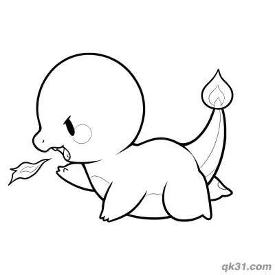Free printable Cute Charmander Breathing Fire Free Coloring Pages coloring page