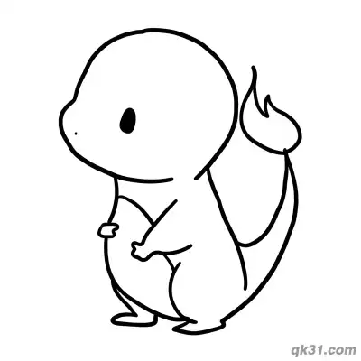 Free printable Cute Minimalist Charmander Free Coloring Pages coloring page