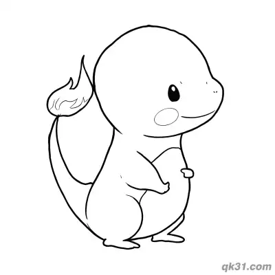 Free printable Cute Side View Charmander Coloring Pages coloring page
