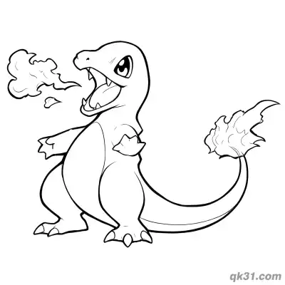 Free printable Fire Breathing Charmander Printable Coloring Pages coloring page