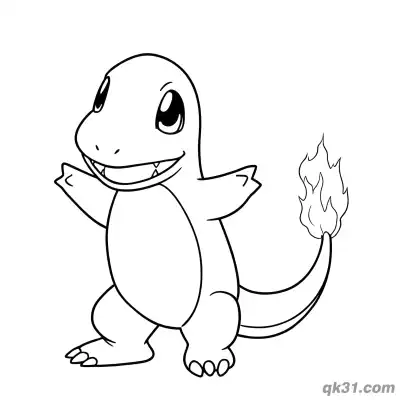 Free printable Happy Laughing Charmander Pokémon Coloring Pages coloring page