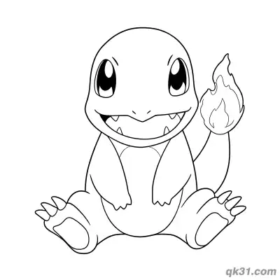 Free printable Happy Sitting Charmander Free Coloring Pages coloring page