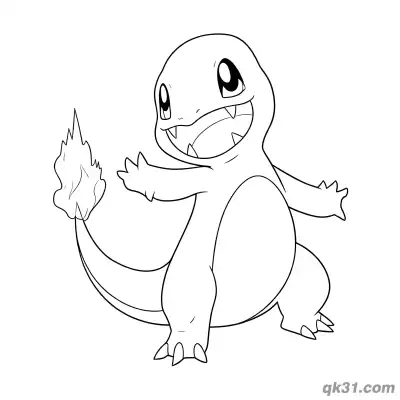 Free printable Ready for Battle Charmander Pokémon Coloring Pages coloring page