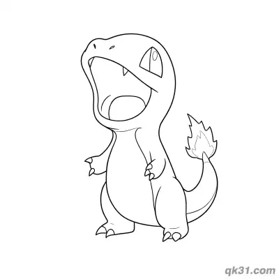 Free printable Yawning Charmander Pokémon Coloring Pages coloring page