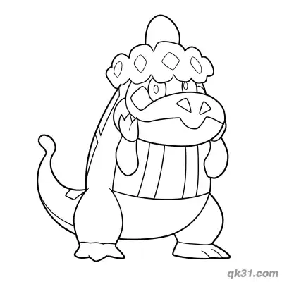 Free printable Crocalor Calm Standing Coloring Page coloring page