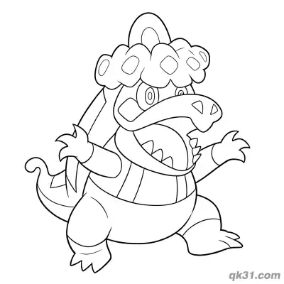 Free printable Crocalor Leaning and Baring Teeth Coloring Page coloring page