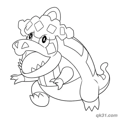 Free printable Crocalor Running and Jumping Coloring Page coloring page