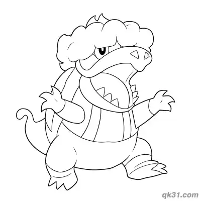 Free printable Crocalor Standing Roar Coloring Page coloring page