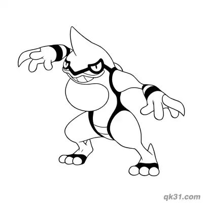 Free printable Crouching Toxicroak Poisonous Design Coloring Page coloring page