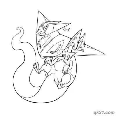 Free printable Dragapult Carrying Dreepy Coloring Page coloring page