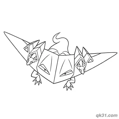 Free printable Dragapult Diving Flight Action Pokemon Coloring Page coloring page
