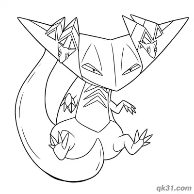 Free printable Dragapult Dynamic Hovering Pose Pokemon Coloring Page coloring page