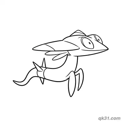 Free printable Dragapult Pokemon Flying Pose Coloring Page coloring page