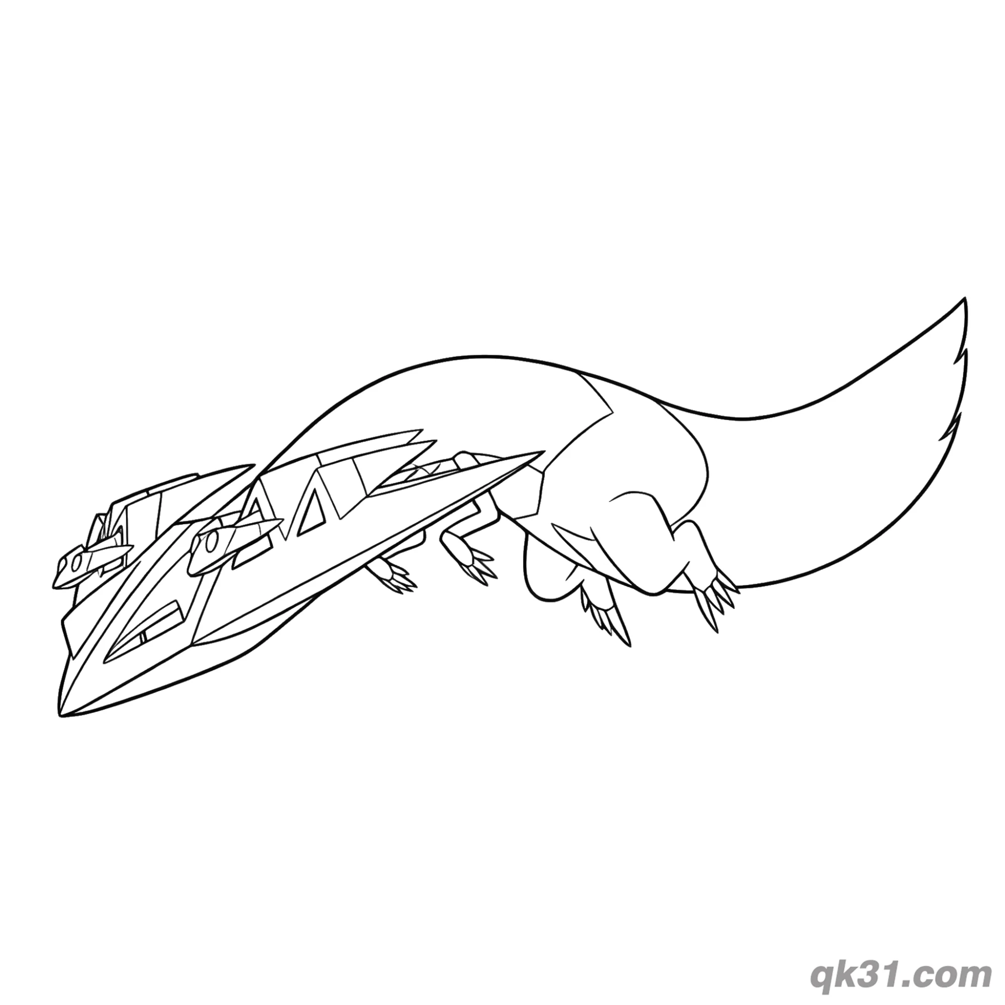 Dragapult Streamlined Side View Pokemon Coloring Page – Free Printable Coloring Page for Kids and Adults