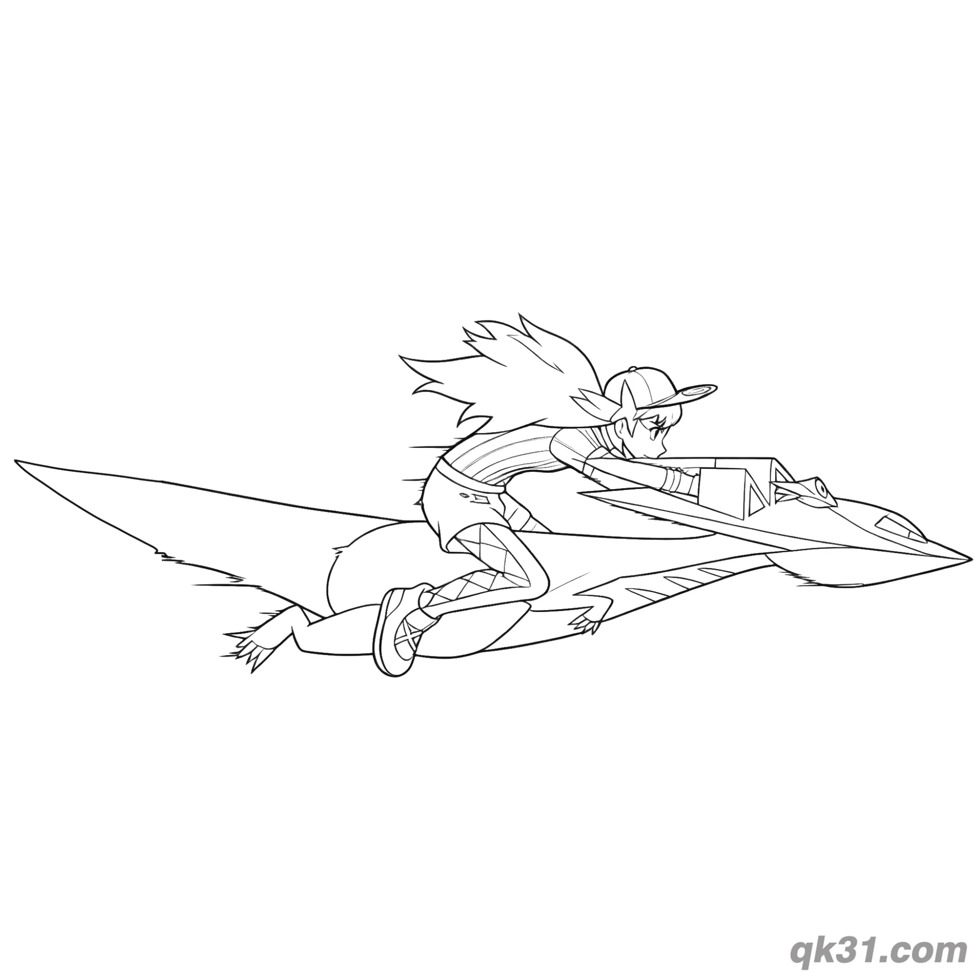 Leon Riding Dragapult Flight Pokemon Coloring Page – Free Printable Coloring Page for Kids and Adults