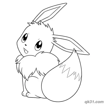 Free printable Eevee Pokemon Back View Free Printable Coloring Page coloring page