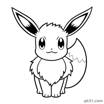 Free printable Eevee Pokemon Classic Standing Pose Coloring Page coloring page