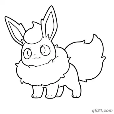 Free printable Cute Flareon Fire Type Pokemon Coloring Sheet coloring page