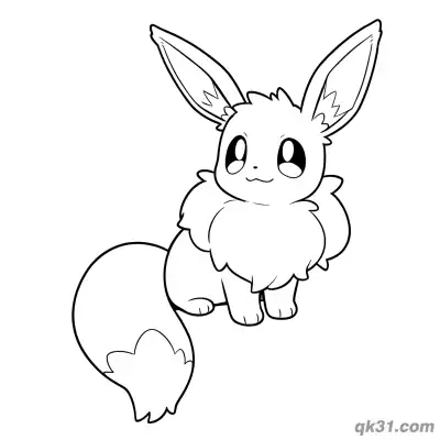 Free printable Cute Sitting Eevee Pokemon Coloring Pages Printable coloring page